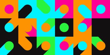 Neon Soyut Vektör Deseni Tasarımı