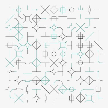 Doğrusal Soyut Vektör Deseni Tasarımı