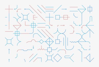 Minimal Vector Geometric Pattern design in blue palette