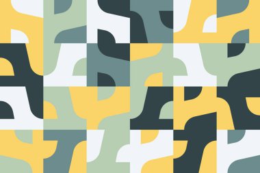 Cesur geometrik şekilli vektör soyut sembollerinin yeniden yapılandırılmış postmodern sanat eserleri, web arkaplanı, poster tasarımı, dergi ön sayfası, yüksek teknoloji baskısı, kapak resmi.