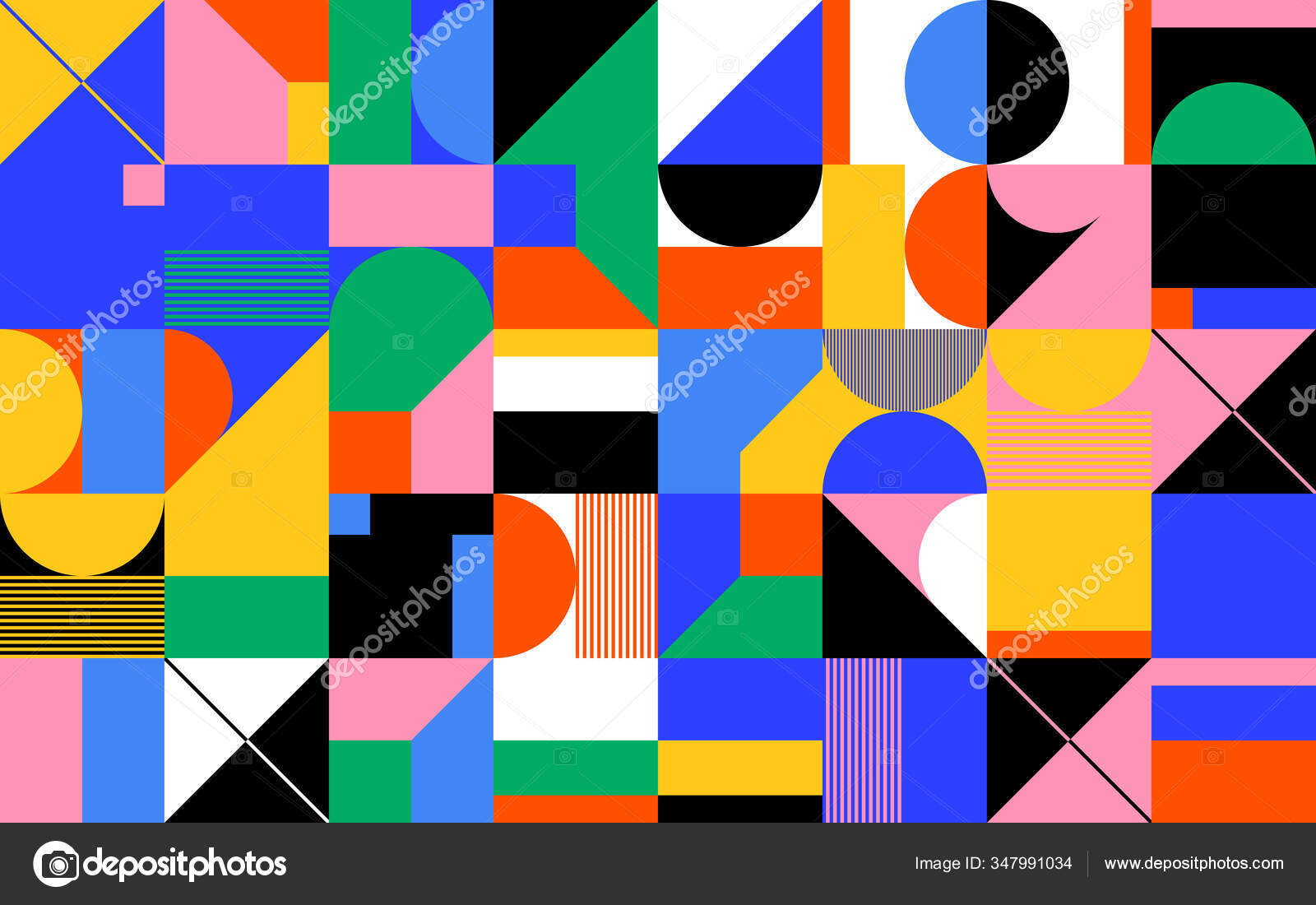 Deconstructed Postmodern Inspired Artwork Vector Abstract Symbols Bold