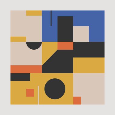 Bauhaus kompozisyon çizimleri, vektör soyut elementleri, çizgiler ve kalın geometrik şekiller, web sitesi arka planı için kullanışlı, poster tasarımı, dergi ön sayfası, afişler, baskılar, kapaklar.