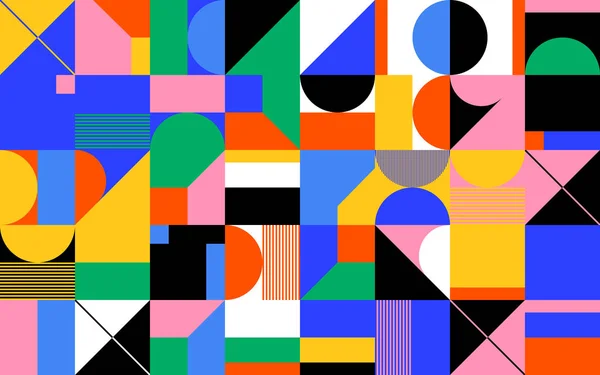 Cesur geometrik şekilli vektör soyut sembollerinin yeniden yapılandırılmış postmodern sanat eserleri, web arkaplanı, poster tasarımı, dergi ön sayfası, baskılar, kapak kapağı.
