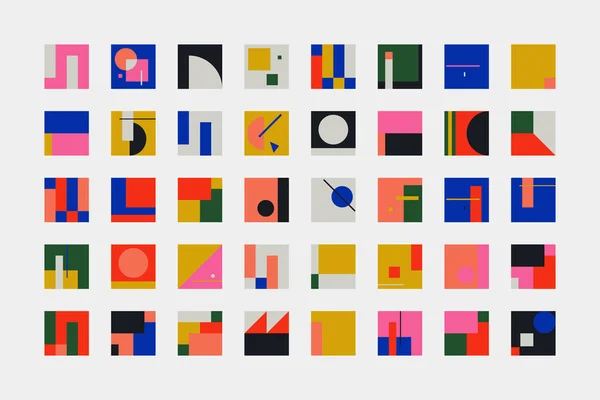 Bauhaus Inspirado Vector Abstracto Formas Colección Hecho Con Formas Geométricas — Archivo Imágenes Vectoriales