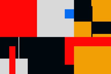 Cesur geometrik şekilli vektör soyut sembollerinin yeniden yapılandırılmış postmodern sanat eserleri, web arkaplanı, poster tasarımı, dergi ön sayfası, yüksek teknoloji baskısı, kapak resmi.