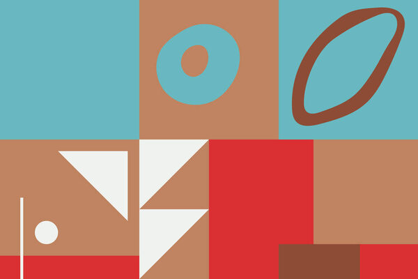 Ручной рисунок рисунка рисунка выполнен с помощью каракулей, простых элементов и геометрических форм. Абстрактная векторная композиция графики, полезная для украшения, обоев, обложек, оберточной бумаги и т.д..