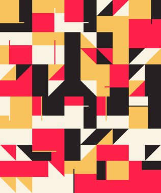 Cesur geometrik şekilli vektör soyut sembollerinin yeniden yapılandırılmış postmodern sanat eserleri, web arkaplanı, poster tasarımı, dergi ön sayfası, yüksek teknoloji baskısı, kapak resmi.