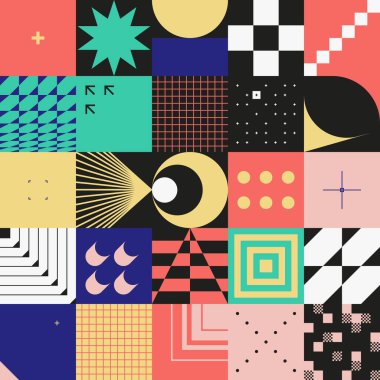 Vahşilik sanatı basit geometrik şekiller ve şekillerle yapılan soyut vektör kalıplarına ilham vermiştir. Kalın form grafik tasarımı, web sanatı, davetiye kartları, posterler, baskılar, tekstil, arka planlar için kullanışlı.