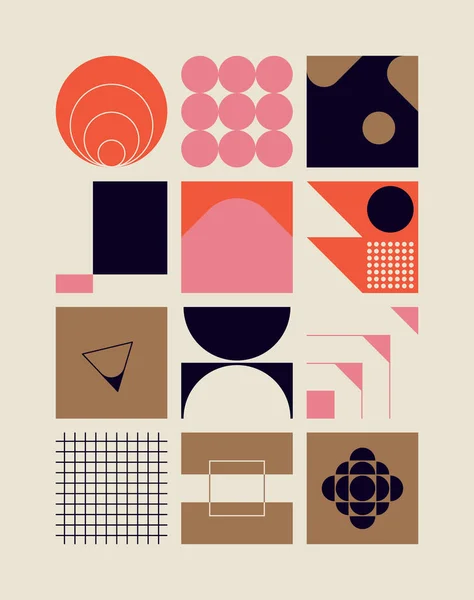 Motif Art Inspiration Scandinave Réalisé Avec Des Formes Géométriques Simples — Image vectorielle