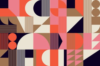 Bauhaus kompozisyon çizimleri, vektör soyut elementleri, çizgiler ve kalın geometrik şekiller, web sitesi arka planı için kullanışlı, poster tasarımı, dergi ön sayfası, afişler, baskılar, kapaklar.