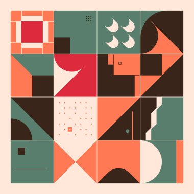 Bauhaus kompozisyon çizimleri, vektör soyut elementleri, çizgiler ve kalın geometrik şekiller, web sitesi arka planı için kullanışlı, poster tasarımı, dergi ön sayfası, afişler, baskılar, kapaklar.