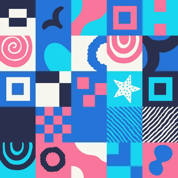 기하학적 패턴에 모양과 온색이 있습니다 그래픽 디자인 비즈니스 초대장 포스터 — 스톡 벡터