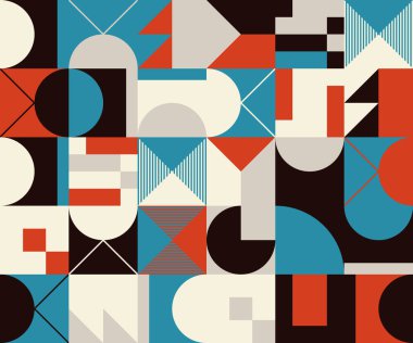 Bauhaus kompozisyon çizimleri, vektör soyut elementleri, çizgiler ve kalın geometrik şekiller, web sitesi arka planı için kullanışlı, poster tasarımı, dergi ön sayfası, afişler, baskılar, kapaklar.