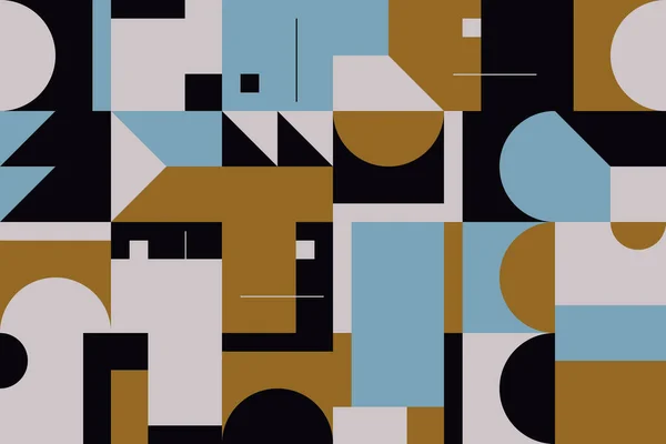 Bauhaus Composición Obras Arte Hechas Con Elementos Abstractos Vectoriales Líneas — Vector de stock