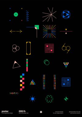 B0 boyutlu vektör kapağının gelecekteki grafik tasarımı modernizm tarzında oluşturuldu, poster sanatı, dergi ön sayfası, dekoratif baskı, web afişi için kullanışlı.