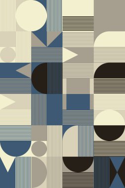 Cesur geometrik şekilli vektör soyut sembollerinin yeniden yapılandırılmış postmodern sanat eserleri, web arkaplanı, poster tasarımı, dergi ön sayfası, yüksek teknoloji baskısı, kapak resmi.