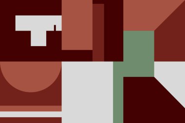 Cesur geometrik şekilli vektör soyut sembollerinin yeniden yapılandırılmış postmodern sanat eserleri, web arkaplanı, poster tasarımı, dergi ön sayfası, yüksek teknoloji baskısı, kapak resmi.