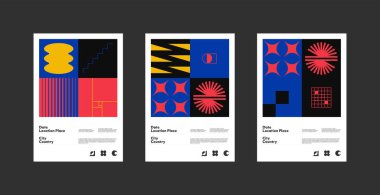 Postmodern A4 boyutlu vektör kapağı tasarımı modernizm ve minimalist barbarlık tarzında yaratıldı, poster sanatı, dergi ön sayfası, dekoratif baskı, web afişi için kullanışlı.