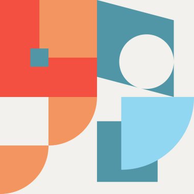 Cesur geometrik şekilli vektör soyut sembollerinin yeniden yapılandırılmış postmodern sanat eserleri, web arkaplanı, poster tasarımı, dergi ön sayfası, yüksek teknoloji baskısı, kapak resmi.