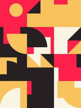 Cesur geometrik şekilli vektör soyut sembollerinin yeniden yapılandırılmış postmodern sanat eserleri, web arkaplanı, poster tasarımı, dergi ön sayfası, yüksek teknoloji baskısı, kapak resmi.