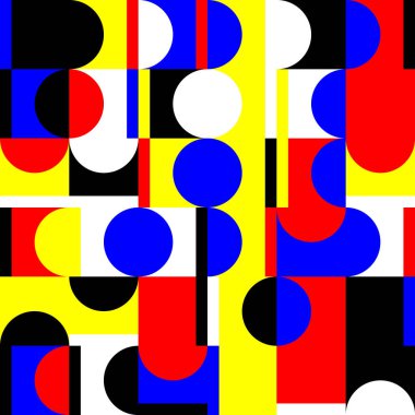 Cesur geometrik şekilli vektör soyut sembollerinin yeniden yapılandırılmış postmodern sanat eserleri, web arkaplanı, poster tasarımı, dergi ön sayfası, yüksek teknoloji baskısı, kapak resmi.