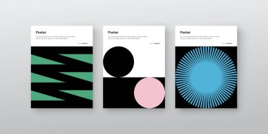 Bauhaus, vektör poster modelleme koleksiyonundan esinlenerek soyut elementler, çizgiler ve kalın geometrik şekiller, poster sanatı, ön sayfa tasarımı, dekoratif baskılar ile yaratıldı..