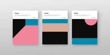 Bauhaus, vektör poster modelleme koleksiyonundan esinlenerek soyut elementler, çizgiler ve kalın geometrik şekiller, poster sanatı, ön sayfa tasarımı, dekoratif baskılar ile yaratıldı..
