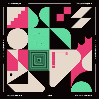 Brutalizm, vektör kapak düzeninin, vektör soyut elementleri ve geometrik şekillerle yapılmış grafik tasarımına ilham verdi, poster sanatı, web sitesi başlıkları, ön sayfa tasarımı, dekoratif baskılar için kullanışlı.