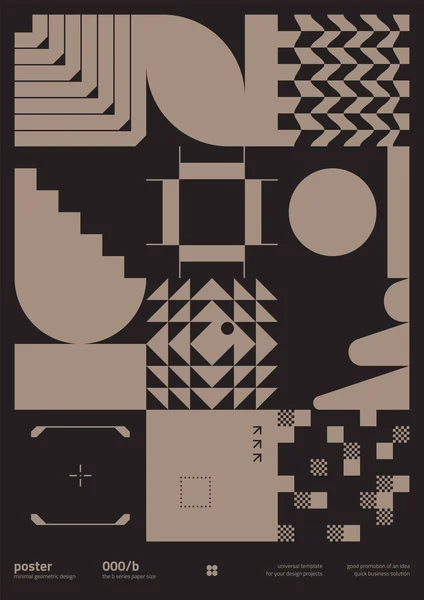 Brutalismus Inspirovaný Grafickým Designem Vektorového Plakátového Krytu Vektorovými Abstraktními Prvky — Stockový vektor