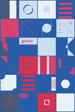 Yüksek teknoloji çizgileri ve geometrik şekilleri olan vektör soyut teknolojik elementlerin dijital kolajı, web arkaplanı, poster tasarımı, dergi ön sayfası, hitech baskısı, kapak resmi