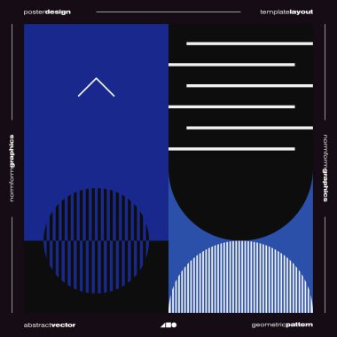 Brutalizm, vektör kapak düzeninin, vektör soyut elementleri ve geometrik şekillerle yapılmış grafik tasarımına ilham verdi, poster sanatı, web sitesi başlıkları, ön sayfa tasarımı, dekoratif baskılar için kullanışlı