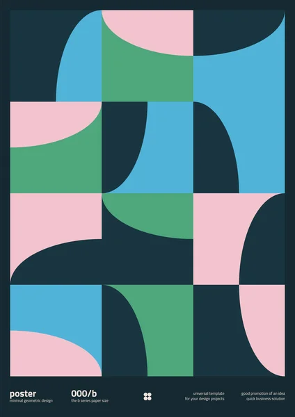 Abstraktní Geometrický Návrh Plakátu Upravitelným Textem Grafikou Výtvarný Návrh Geometrie — Stockový vektor