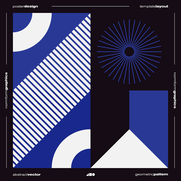 Брутализм вдохновил графический дизайн векторной обложки плаката, выполненной с векторными абстрактными элементами и геометрическими формами, полезными для постерного искусства, заголовков сайтов, дизайна первой полосы, декоративной печати