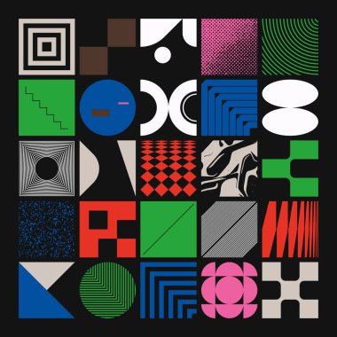 Vahşilik sanatı basit geometrik şekiller ve şekillerle yapılan soyut vektör kalıplarına ilham vermiştir. Kalın form grafik tasarımı, web sanatı, davetiye kartları, posterler, baskılar, tekstil, arka planlar için kullanışlı.