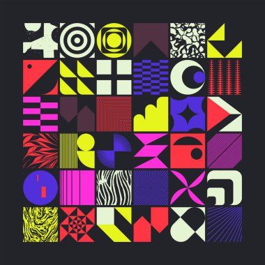 Vahşilik sanatı basit geometrik şekiller ve şekillerle yapılan soyut vektör kalıplarına ilham vermiştir. Kalın form grafik tasarımı, web sanatı, davetiye kartları, posterler, baskılar, tekstil, arka planlar için kullanışlı.