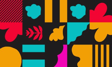 El çizimi karalamalarla ve basit geometrik şekillerle yapılmış saf sanat tarzı vektör deseni, arka plan, poster sanatı, tekstil tasarımı, dekoratif baskılar, davetiye mektupları vs..