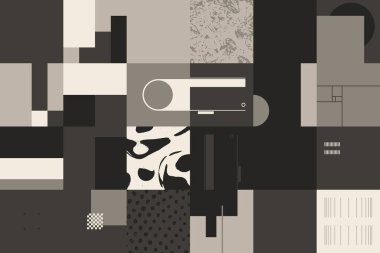 Soyut vektör geometrik şekilleri ve organik doğal dokuları olan modaya uygun çizimler. Basit form cesur grafik tasarımı, web sanatı, davetiye kartları, posterler, baskılar, tekstil, arka plan için kullanışlı