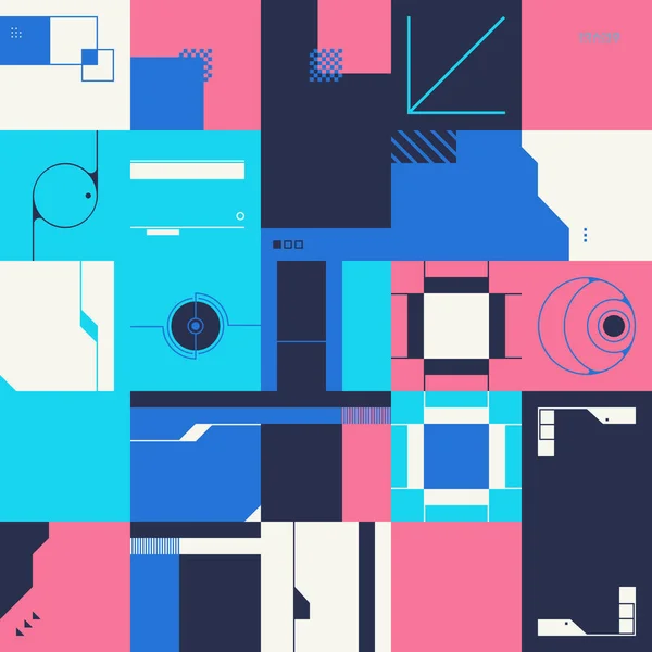 Collage Numérique Éléments Technologiques Abstraits Vectoriels Avec Des Lignes High — Image vectorielle