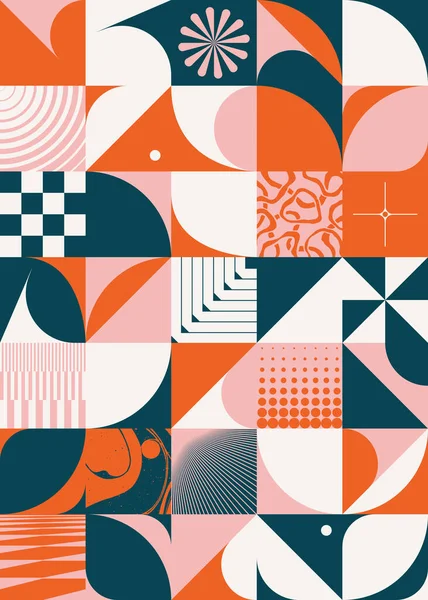 Motif Art Inspiration Scandinave Réalisé Avec Des Formes Géométriques Simples — Image vectorielle