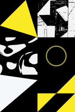 Soyut vektör geometrik şekilleri ve organik doğal dokuları olan modaya uygun çizimler. Basit form cesur grafik tasarımı, web sanatı, davetiye kartları, posterler, baskılar, tekstil, arka plan için kullanışlı