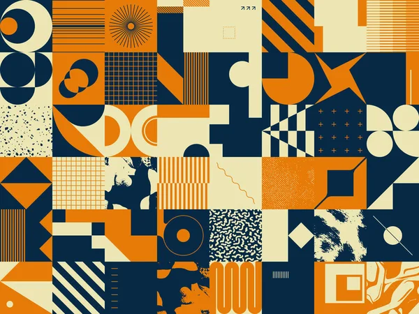 Geometrische Ästhetik Abstrakter Mustergestaltung Brutalismus Inspirierte Vektorgrafik Collage Mit Einfachen — Stockvektor