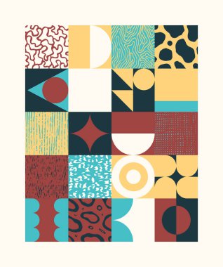 Karalama formları, basit elementler ve geometrik şekillerle yapılmış el yapımı desenler. Soyut vektör bileşimi grafikleri, dekorasyon, duvar kağıtları, kapaklar, ambalaj kağıdı vs. için kullanışlı.