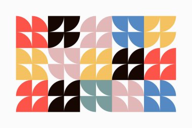 Geometrik soyut vektör basit elementler güzel bir renk paletiyle yapıldı. Geometrik şablon arkaplanı, web tasarımı, iş kartı, davetiye, poster, moda baskısı için kullanıma hazır.