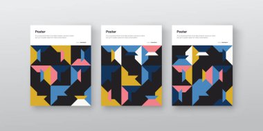 Postmodern grafik tasarım vektör kapağı seti modernizm ve minimal barbarlık tarzında oluşturuldu, poster sanatı, dergi ön sayfası, dekoratif baskı, web afişi için kullanışlı.