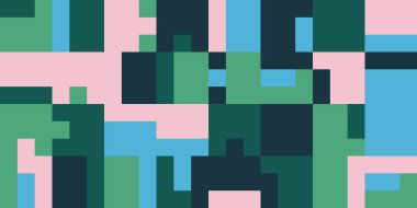 Geometrik şekiller ve elementlerle yapılan soyut sıradışı kompozisyonun modern sanat eserleri. Basit geometri vektörü arka planı web tasarımı, kartvizitler, davetiye, poster, moda baskıları için kullanışlı.