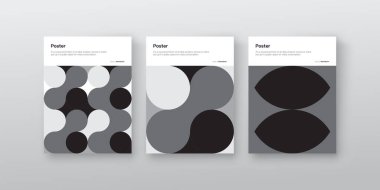 Postmodern grafik tasarım vektör kapağı seti modernizm ve minimal barbarlık tarzında oluşturuldu, poster sanatı, dergi ön sayfası, dekoratif baskı, web afişi için kullanışlı.