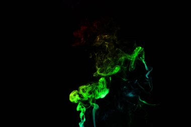 Beyaz ya da siyah arkaplanda bir duman akıntısı yükselir, eğilir ve kıvrılır