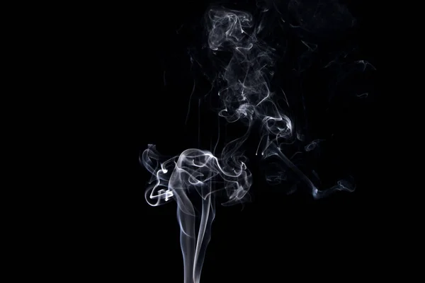 Ein Rauchstrom Auf Weißem Oder Schwarzem Grund Steigt Auf Beugt — Stockfoto