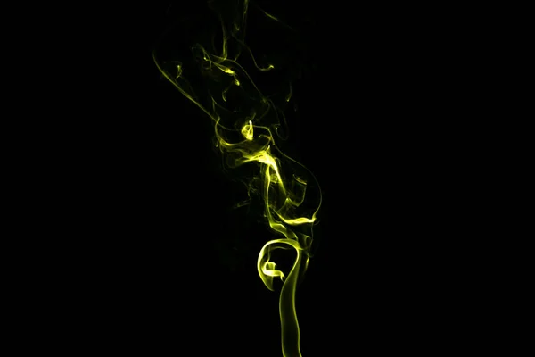Stream Smoke White Black Background Rises Bends Makes Curls — Stock Photo, Image