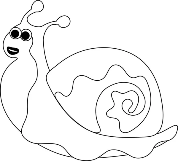 Outline Funny Snail Girl Boy Crawling White Background — Stock Photo, Image